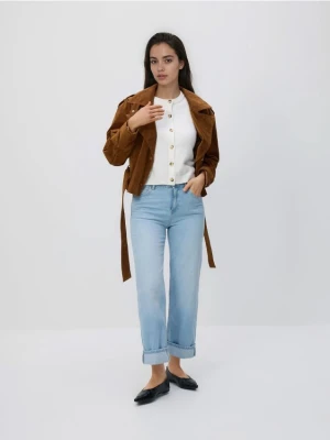 Reserved - Kardigan z krótkimi rękawami - złamana biel