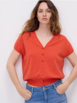 Reserved - Kardigan z lyocellem - czerwony