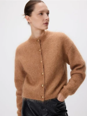 Reserved - Kardigan z moherem - brązowy