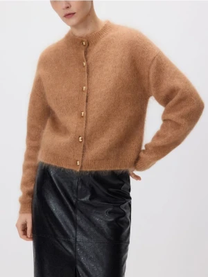 Reserved - Kardigan z moherem - brązowy