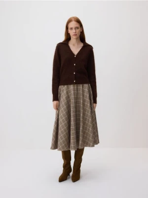 Reserved - Kardigan z moherem - ciemnobrązowy