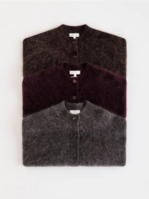 Reserved - Kardigan z moherem - ciemnoszary