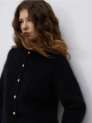 Reserved - Kardigan z moherem - czarny
