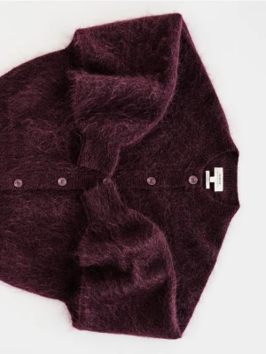 Reserved - Kardigan z moherem - mahoniowy