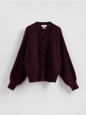 Reserved - Kardigan z moherem - mahoniowy