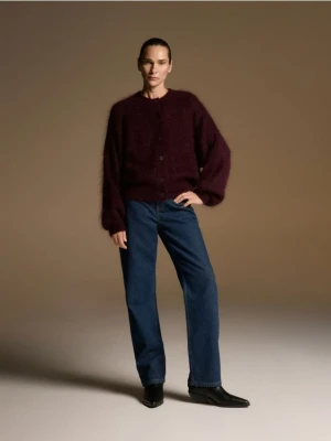 Reserved - Kardigan z moherem - mahoniowy