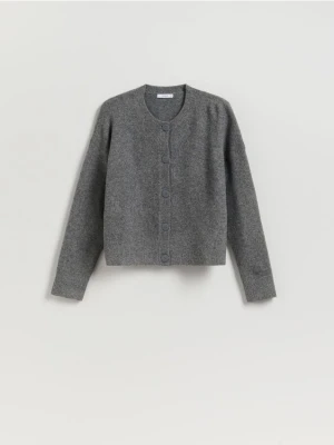 Reserved - Kardigan z obniżoną linią ramion - szary
