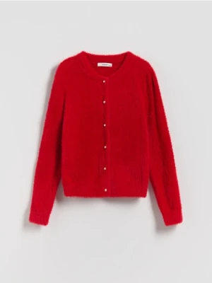 Reserved - Kardigan z ozdobnymi guzikami - czerwony