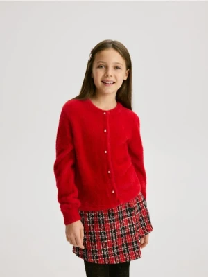 Reserved - Kardigan z ozdobnymi guzikami - czerwony