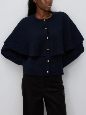 Reserved - Kardigan z ozdobnymi guzikami - granatowy