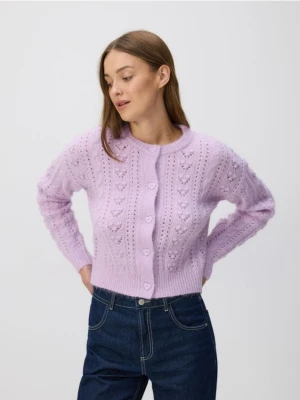 Reserved - Kardigan z ozdobnymi guzikami - lawendowy