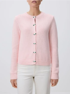 Reserved - Kardigan z ozdobnymi guzikami - pastelowy róż