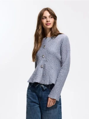 Reserved - Sweter z ozdobnymi guzikami - szary