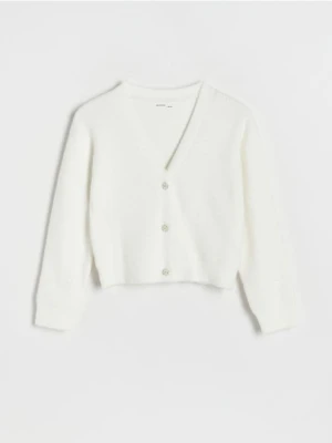 Reserved - Kardigan z ozdobnymi guzikami - złamana biel
