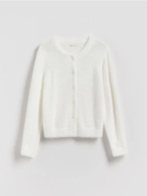 Reserved - Kardigan z ozdobnymi guzikami - złamana biel