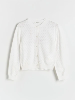 Reserved - Kardigan z ozdobnymi guzikami - złamana biel