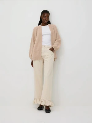 Reserved - Kardigan z wełną alpaki - beżowy