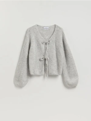 Reserved - Kardigan z wełną alpaki - jasnoszary