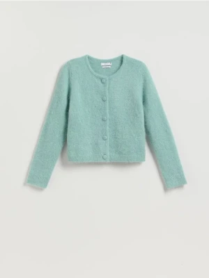 Reserved - Kardigan z wełną alpaki - jasnoturkusowy