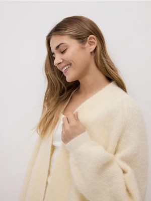 Reserved - Kardigan z wełną alpaki - jasnożółty