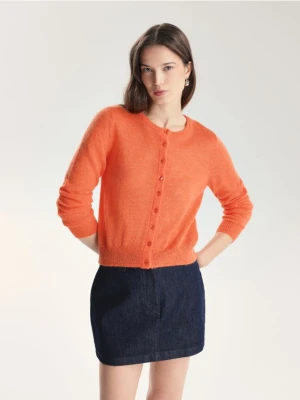 Reserved - Kardigan z wełną alpaki - pomarańczowy