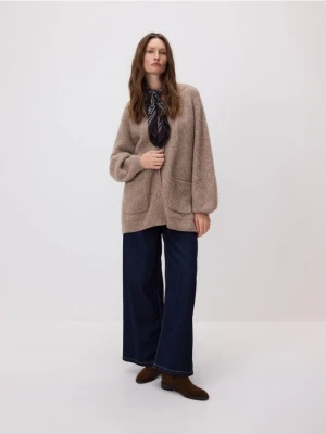 Reserved - Kardigan z wełną - beżowy