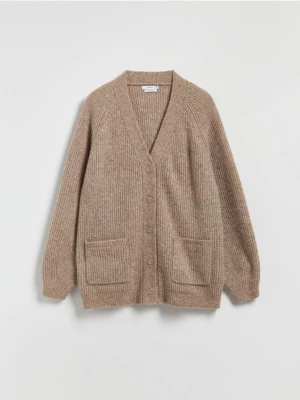 Reserved - Kardigan z wełną - beżowy