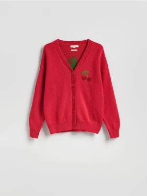 Reserved - Kardigan z wełną - bordowy