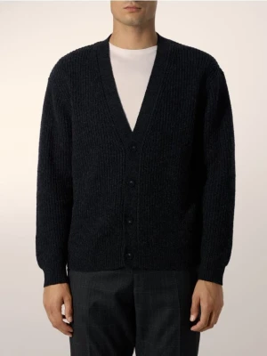 Reserved - Kardigan z wełną - ciemnoszary