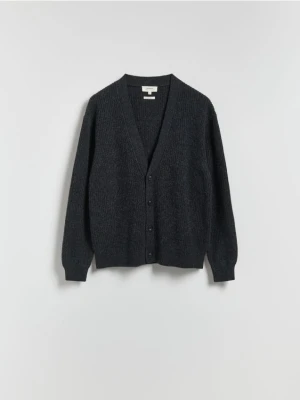 Reserved - Kardigan z wełną - ciemnoszary