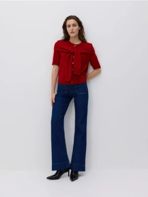 Reserved - Kardigan z wełną - czerwony