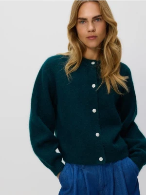 Reserved - Kardigan z wełną i moherem - zielony