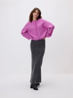 Reserved - Kardigan z wełną - intensywny róż