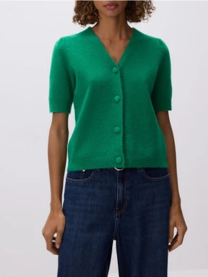 Reserved - Kardigan z wełną - zielony