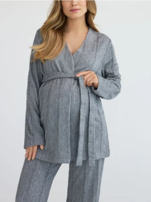 Reserved - Kardigan z wiązaniem - szary