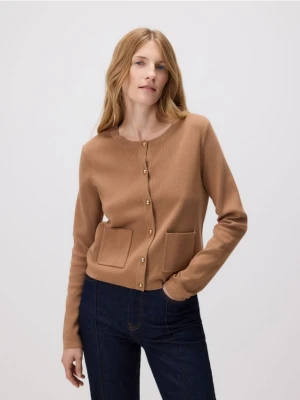 Reserved - Kardigan z wiskozą - beżowy