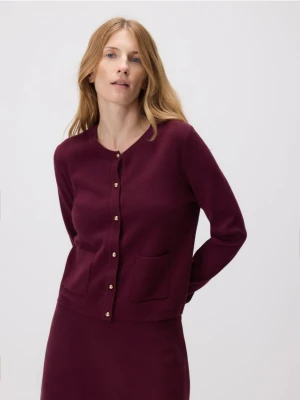 Reserved - Kardigan z wiskozą - ciemnofioletowy