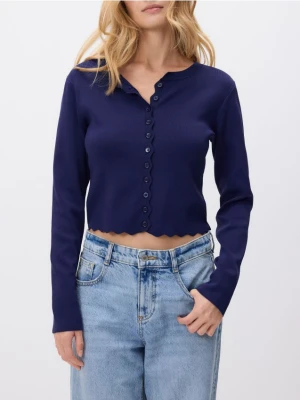 Reserved - Kardigan z wiskozą - granatowy