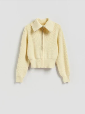 Reserved - Kardigan z zapięciem na zamek - jasnożółty