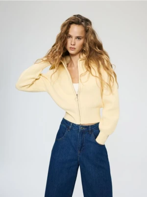 Reserved - Kardigan z zapięciem na zamek - jasnożółty