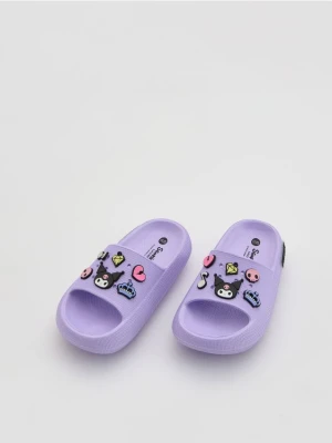 Reserved - Klapki z przypinkami Kuromi - lawendowy