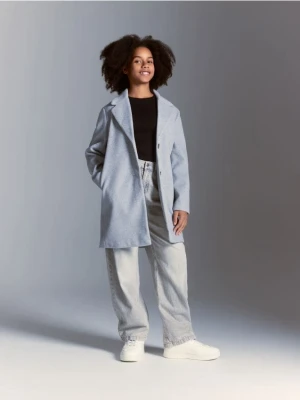 Reserved - Klasyczny płaszcz jednorzędowy - ciemnoszary