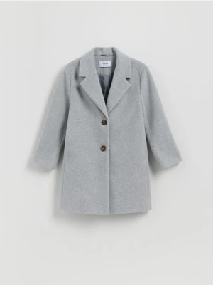 Reserved - Klasyczny płaszcz jednorzędowy - ciemnoszary