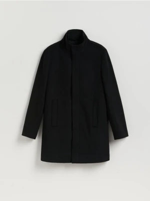 Reserved - Klasyczny płaszcz z wełną - czarny