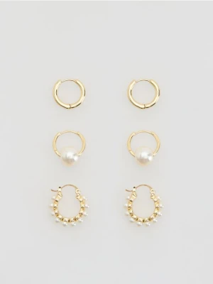 Reserved - Kolczyki 3 pack - biały