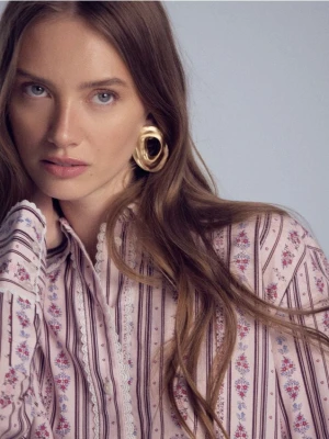 Reserved - Kolczyki o nieregularnym kształcie - złoty