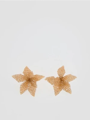 Reserved - Kolczyki w kształcie kwiatów - kremowy