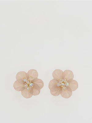 Reserved - Kolczyki w kształcie kwiatów - lawendowy