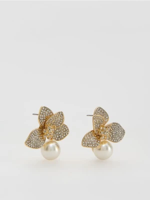 Reserved - Kolczyki w kształcie kwiatów - złoty