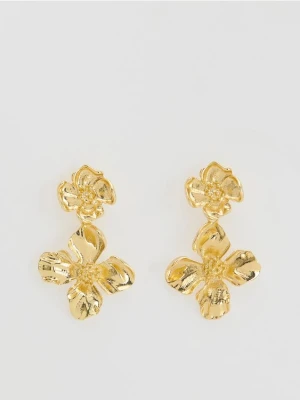 Reserved - Kolczyki w kształcie kwiatów - złoty